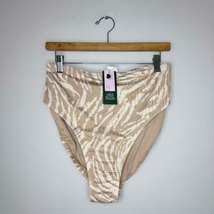 New Wild Fable Zebra Print High-Waisted Bikini Bottom Womans 1X (17-18)